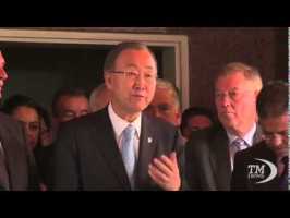 Ban Ki-moon in visita fra le macerie a Gaza