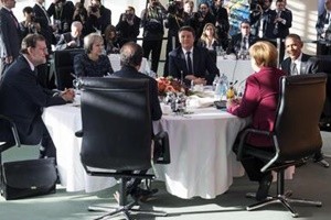 Renzi giunto a Berlino per vertice con Obama e leader Ue