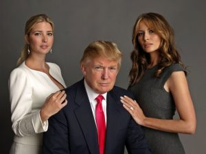 Ivanka Trump, Donald Trump and Melania Knauss