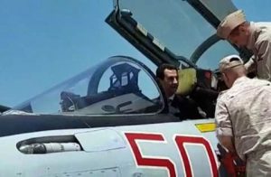 Siria, Bashar al Assad a bordo di un aereo militare russo