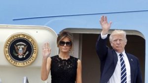 Varsavia, Donald Trump arrivato in Europa per il G20 di Amburgo