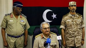 General Khalifa Haftar holds a news conference in Abyar