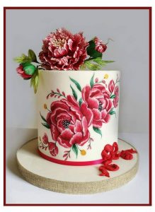 Torta decorata con fiori