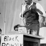 Personalities Civil Rights. pic: July 1967. Stokely Carmichael (1941-1998) Trinidadian-American black activist, active in the 1960's American Civil Rights Movement, pictured speaking in London.