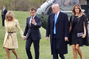 Cena glamour per Trump e Macron, le first lady rubano la scena