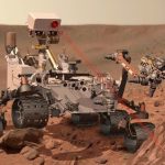 Artist's concept depicts rover Curiosity, of NASA's Mars Science Laboratory mission, as it uses its Chemistry and Camera instrument