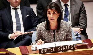 L'ambasciatrice americana alle Nazioni Unite, Nikki Haley