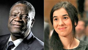 Denis Mukwege e all'attivista yazida Nadia Murad