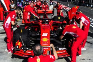 Melbourne 2019, Vettel (Ferrari) pitstop