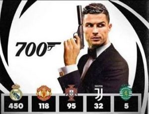 Calcio/Ronaldo si celebra sui social per i 700 gol tra nazionale e club