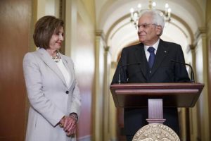 Nancy Pelosi e Sergio Mattarella