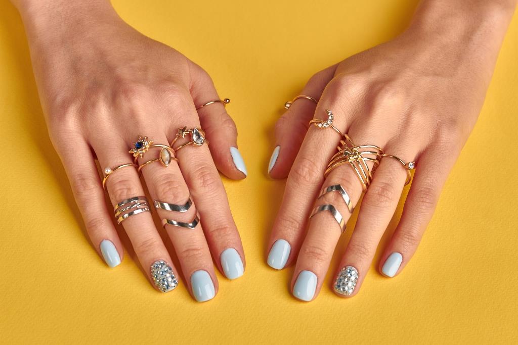 Female hands with manicure closeup.