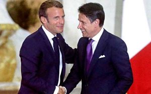 Emmanuelle Macron e Giuseppe Conte