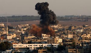 Hamas site hit by an Israeli air strike