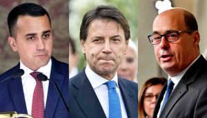 1Luigi Di Maio, Giuseppe Conte e Nicola Zingaretti