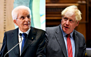 Sergio Mattarella e Boris Johnson