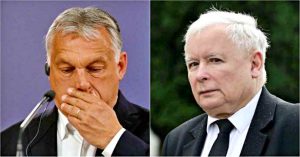 Il premier ungherese Viktor Orban e il leader polacco Jaroslaw Kaczynski.