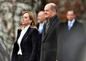 Giorgia Meloni e Olaf Scholz