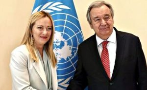 G7/*Incontro Guterres-Meloni: interesse per presidenza italiana G7