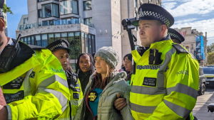 Greta Thunberg in tribunale a Londra dopo l'arresto