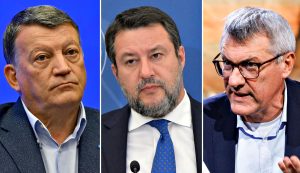 Pierpaolo Bombardieri, Matteo Salvini e Maurizio Landini