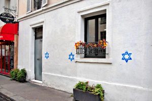 simboli antisemiti apparsi a Vienna e a Parigi