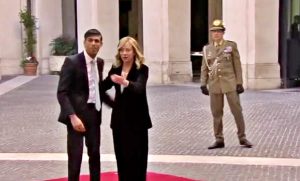 Premier britannico Sunak a Palazzo Chigi, incontro con Meloni