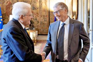 Sergio Mattarella e Bill Gates