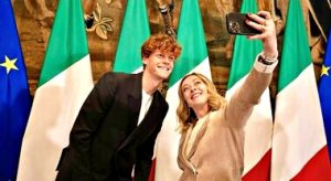 Il Presidente del Consiglio Giorgia Meloni riveve Jannik Sinner a Palazzo Chigi