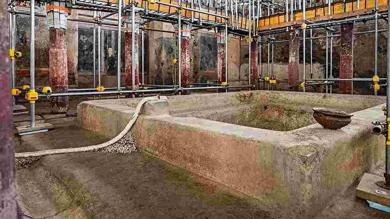 La Pompei del lusso e convivialità, emerge un grande complesso termale privato