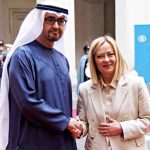 Sheikh Mohamed bin Zayed Al Nahyan e Giorgia Meloni