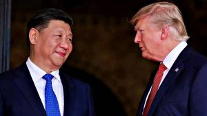 Il presidente della Cina, Xi Jinping e il presidente Usa, Donald Trump